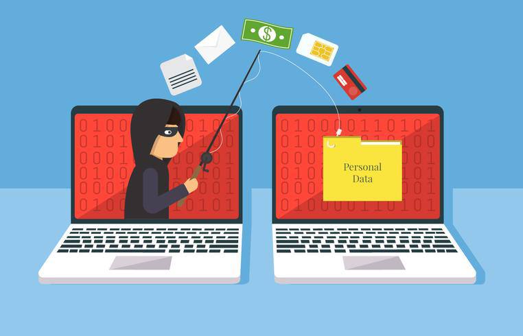Phishing scam on laptop