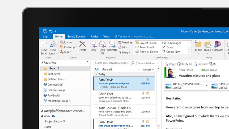 outlook 365 show images in email